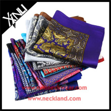 China Printing Silk Scarf Factory Wholesale High Quality Pocket Scarf Men